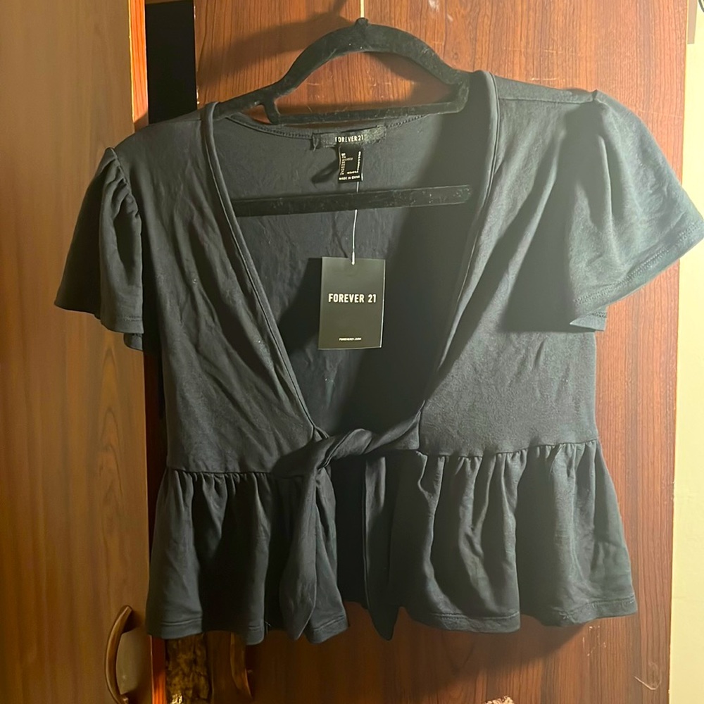 Forever 21 , Small , Super low cut shirt , tie